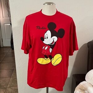 Unisex Vintage Disney Red Mickey Mouse Florida  Tee